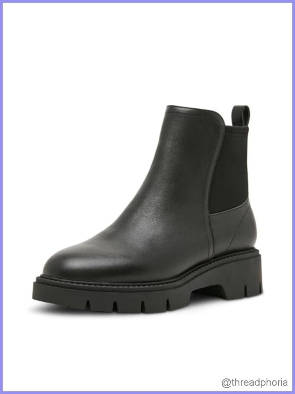 Waterproof Leather Chelsea Ankle Bootie with Block Heel